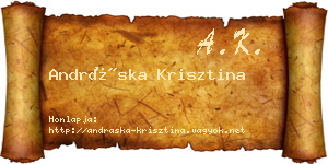 Andráska Krisztina névjegykártya