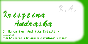 krisztina andraska business card